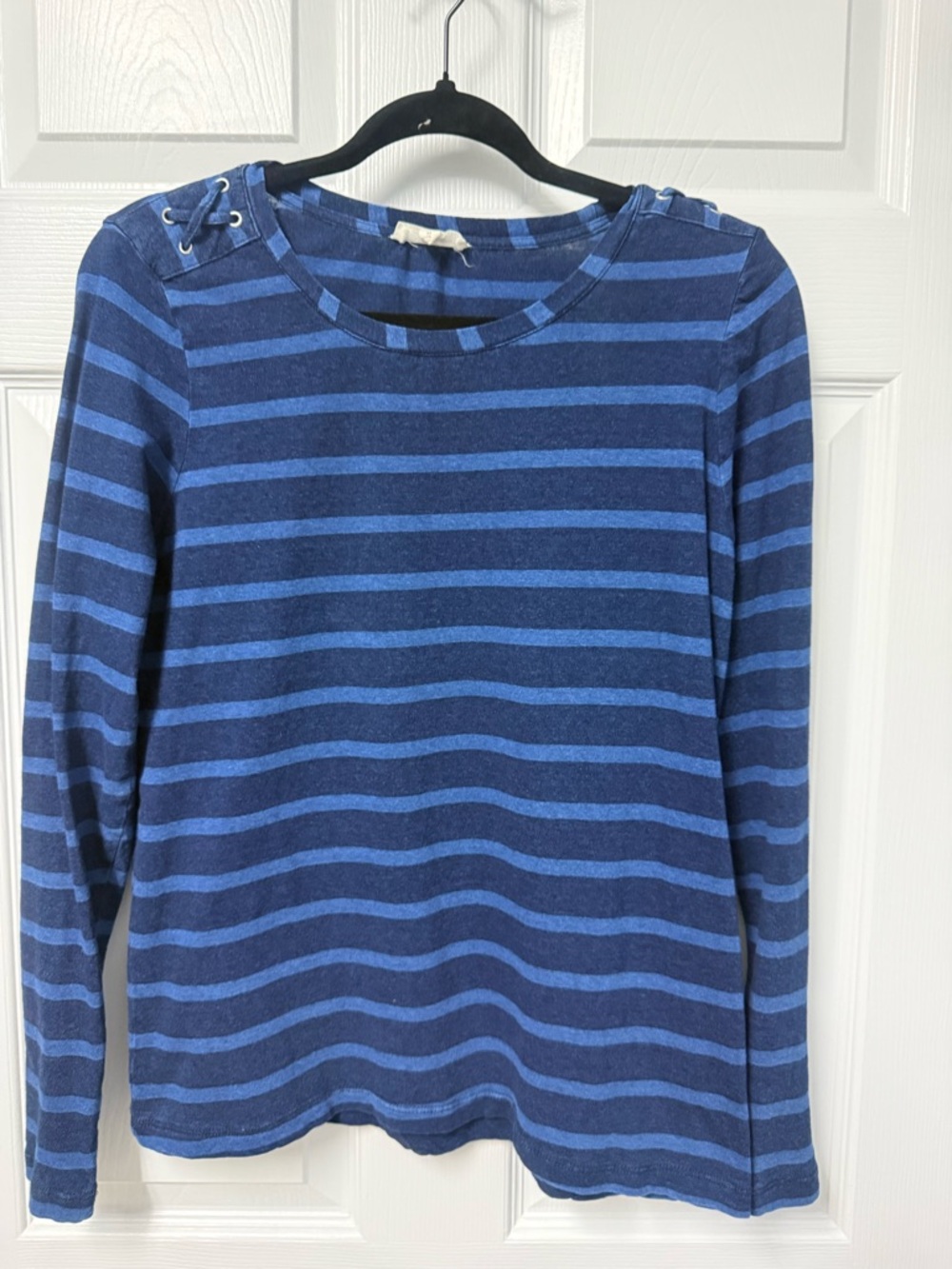 Jane and Delancey Navy & Royal Blue Striped Long Sleeve Top